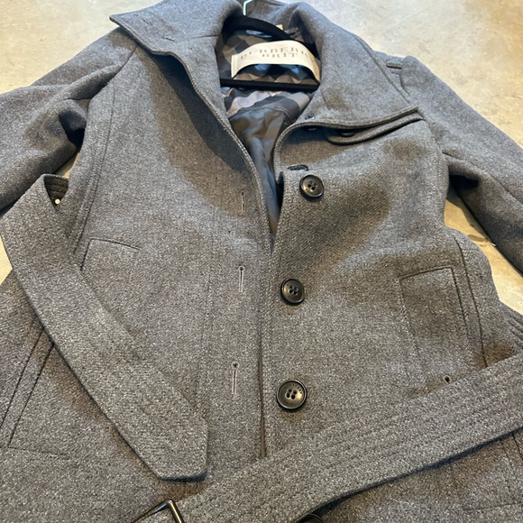 Burberry Brit Women’s Funnel Neck Wool Cashmere Trench Coat (Grey, Size: 0) - Picture 6 of 14